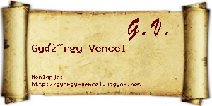 György Vencel névjegykártya